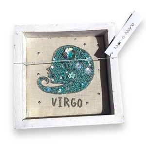 Virgo art decor home office beaded shabby chic astrology
